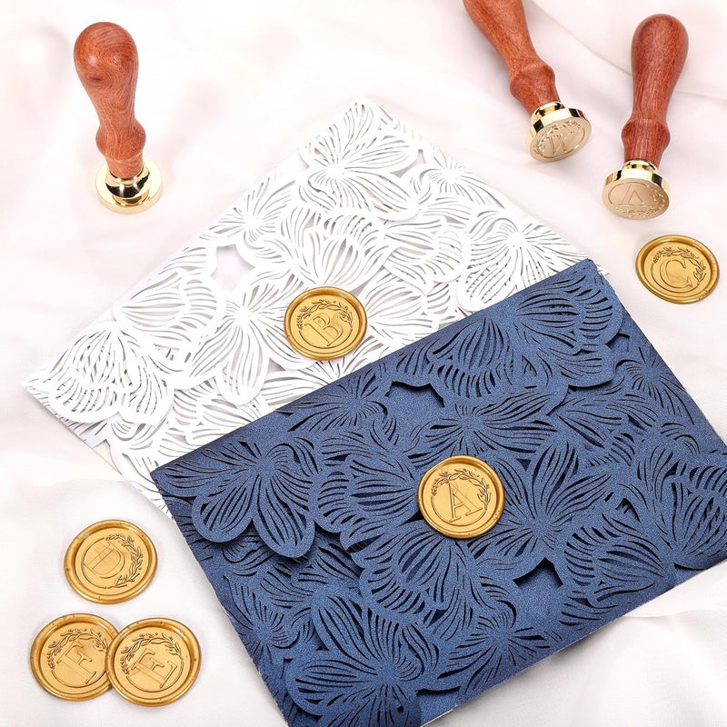 Yoption Letter Wax Seal Kit, Vintage Initial Alphabet M With Wreath Stamp and 120 Antique Gold Seal Beads - Image 5